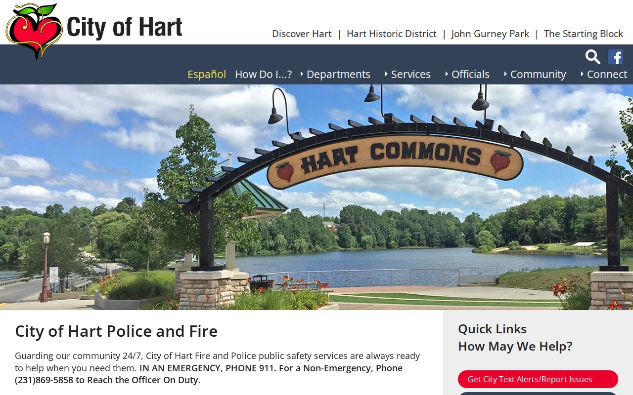 City of Hart Police and Fire official information page